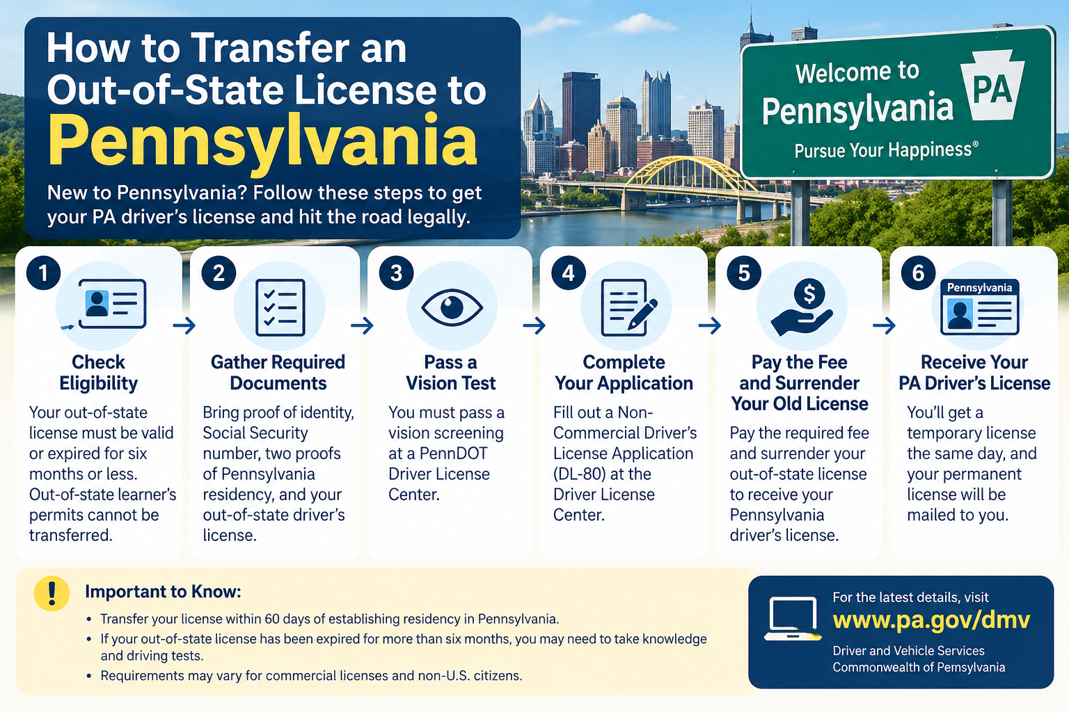 transfer an out-of-state license to Pennsylvania